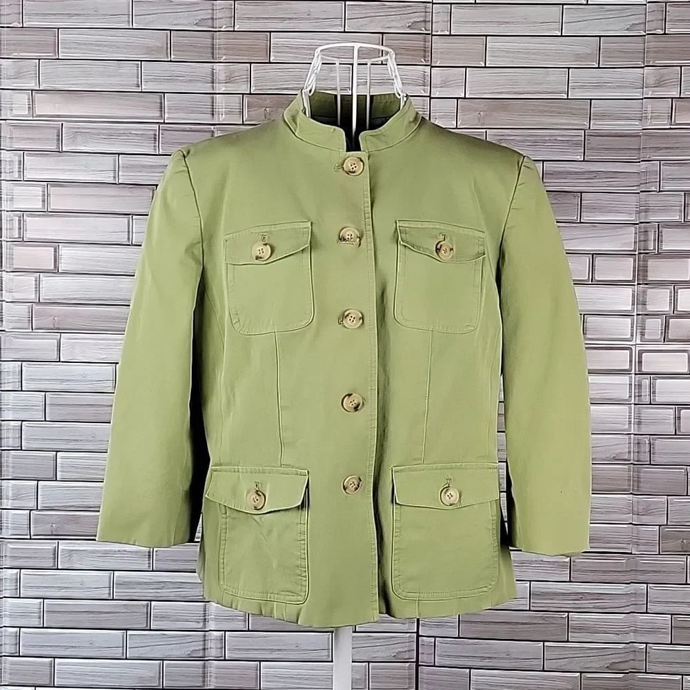 Josephine Chause blazer Military Inspired - Soft Green Womens Size 12